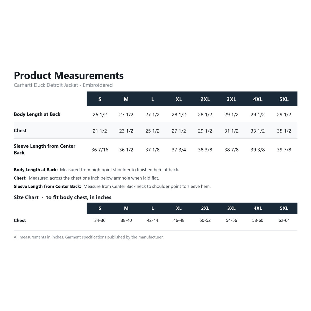 Carhartt Duck Detroit Jacket - Embroidered