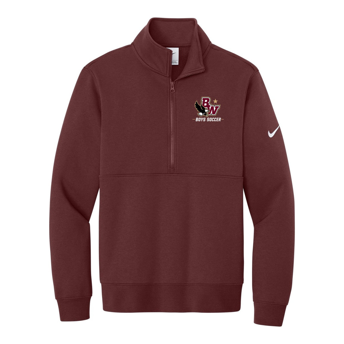 Boys State Champ Nike Club Fleece Sleeve Swoosh 1/2-Zip