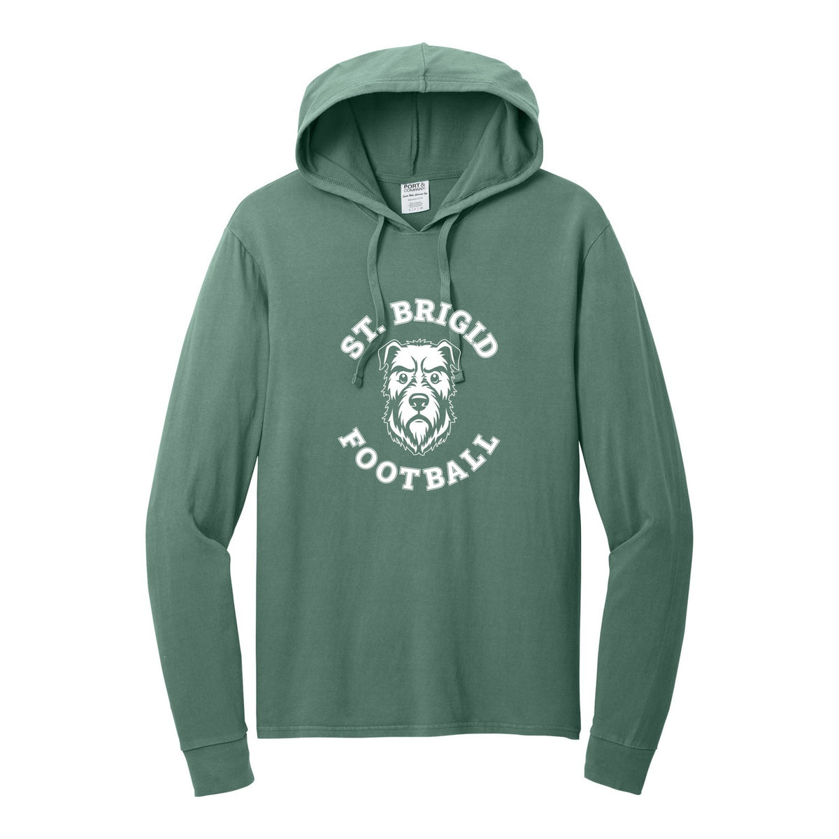 Port & Co Beach Wash Garment-Dyed Pullover Hooded Tee - Football