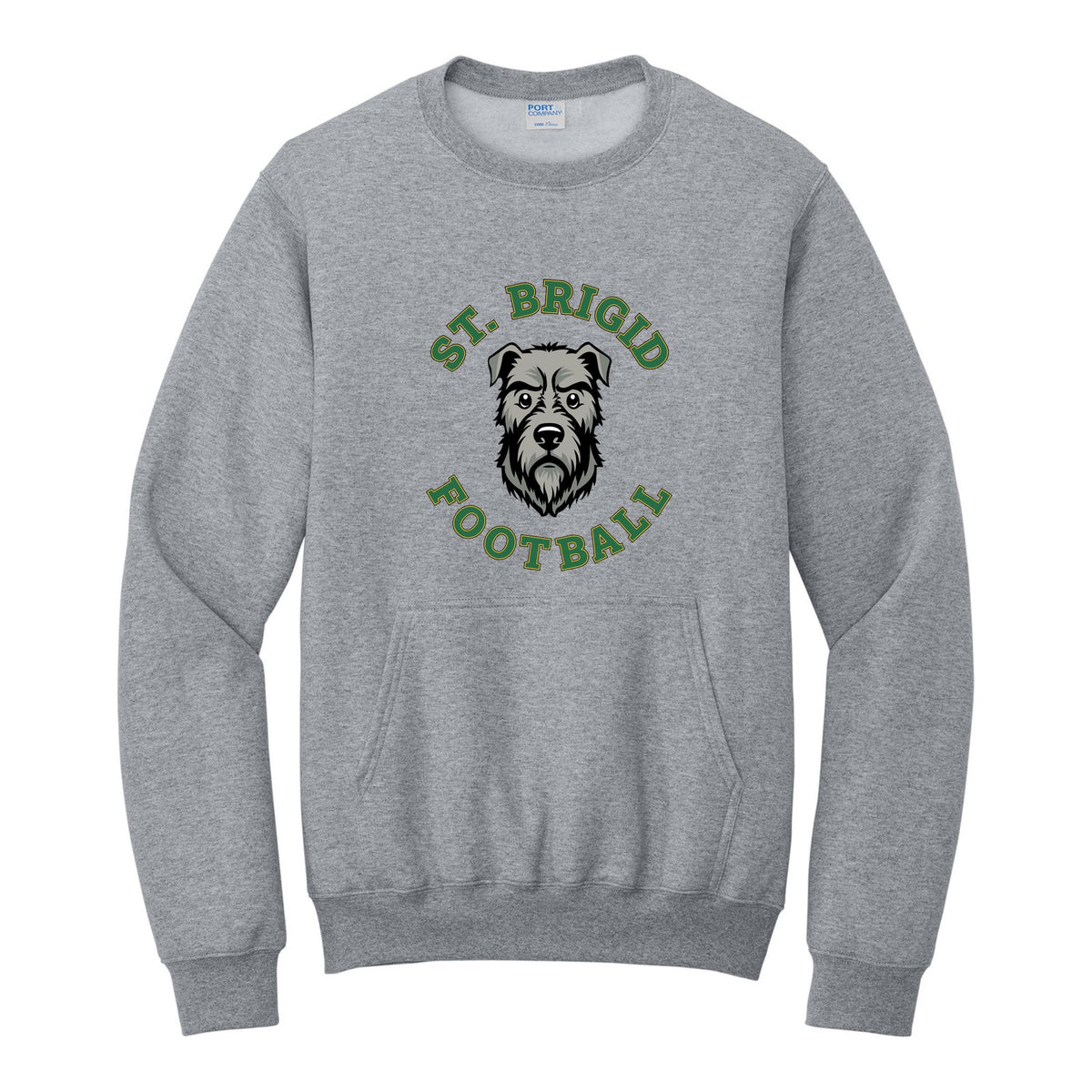 Port & Co Core Fleece Crewneck Pocket Sweatshirt - Football