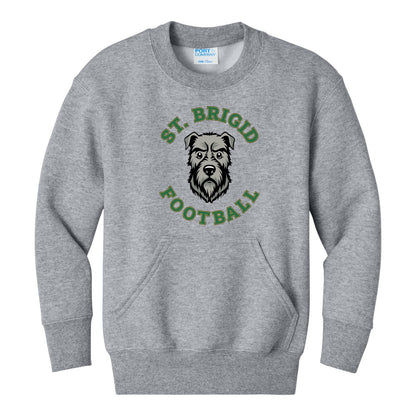 Port & Co Youth Core Fleece Crewneck Pocket Sweatshirt - Football