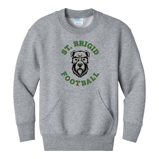 Port & Co Youth Core Fleece Crewneck Pocket Sweatshirt - Football