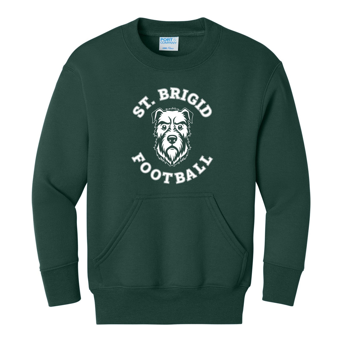 Port & Co Youth Core Fleece Crewneck Pocket Sweatshirt - Football
