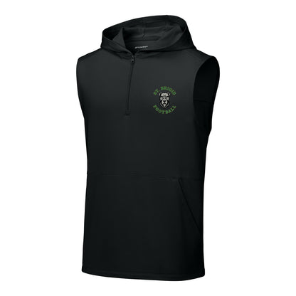 Sport-Tek Sport-Wick Stretch Sleeveless Hooded 1/4-Zip - Football