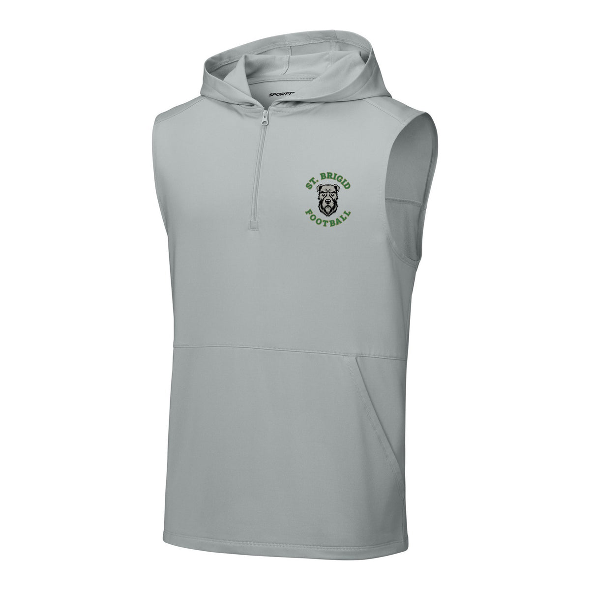 Sport-Tek Sport-Wick Stretch Sleeveless Hooded 1/4-Zip - Football