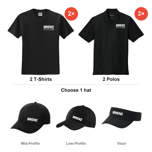 Brenz Manager Bundle: 2 T-Shirts, 2 Polos and 1 hat