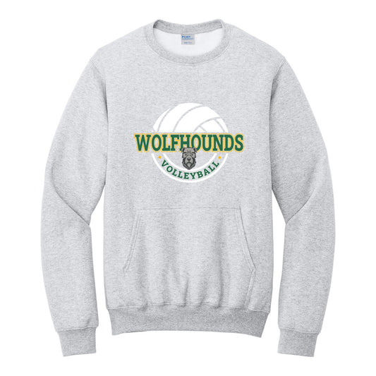 Port & Co Core Fleece Crewneck Pocket Sweatshirt - Volleyball