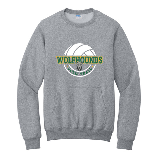 Port & Co Core Fleece Crewneck Pocket Sweatshirt - Volleyball