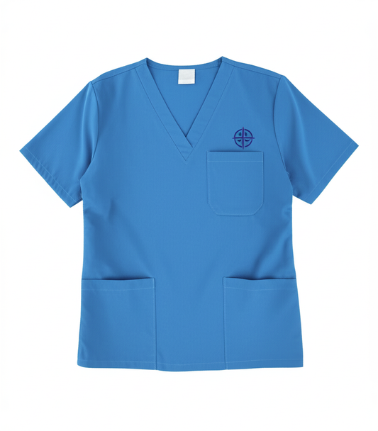 Scrub Top - Ceil Blue
