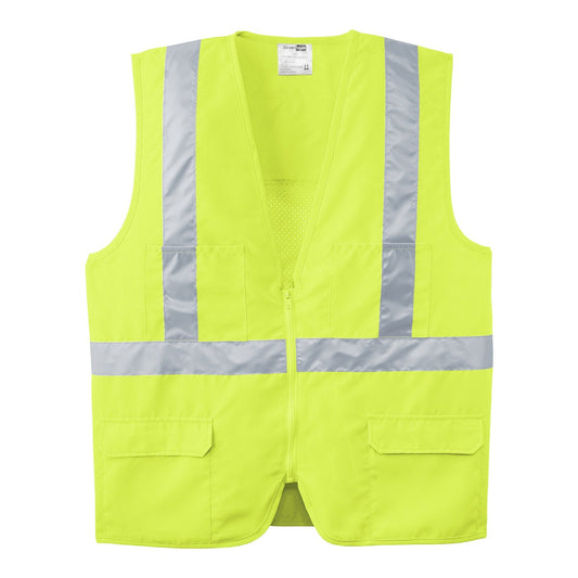 CornerStone ANSI 107 Class 2 Mesh Back Safety Vest - Safety Yellow front